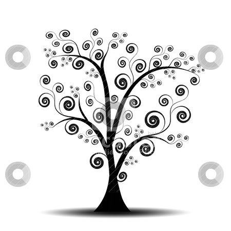 Vector Tree Clip Art Black and White