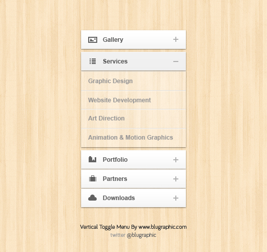 8 Accordion Menu PSD Images