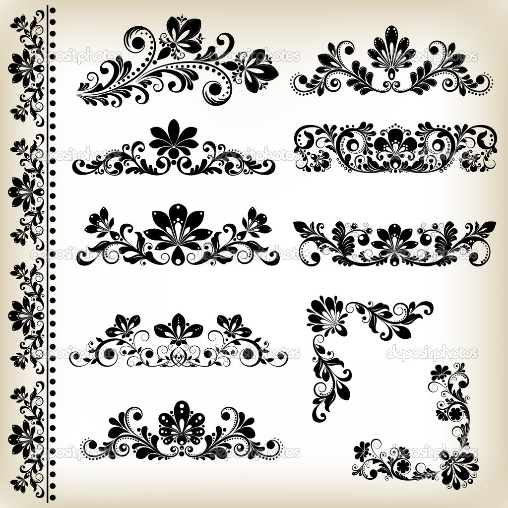 Vintage Floral Element Vector