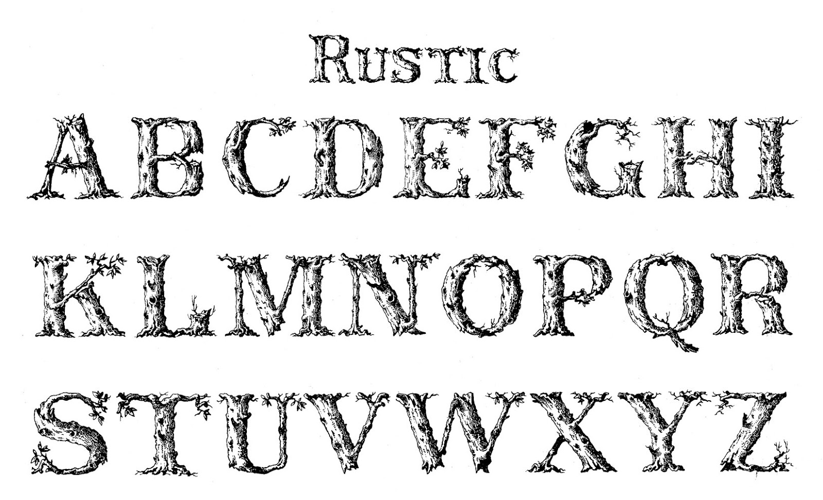 20 Rustic Alphabet Fonts Images