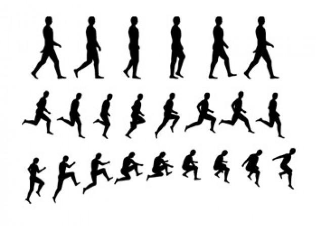 Walking People Silhouette Vector