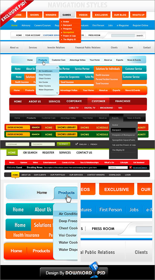 Web Menu Design Templates