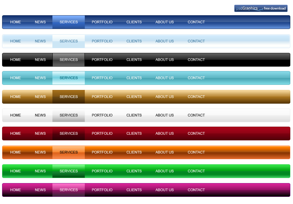 13 PSD Navigation Menu Images