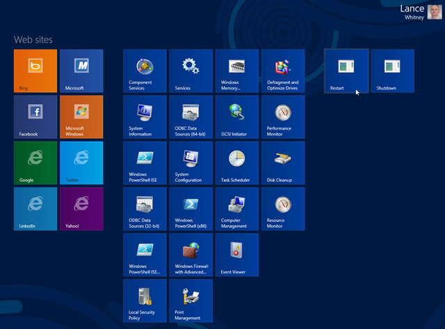 Windows 8 Shut Down Tile