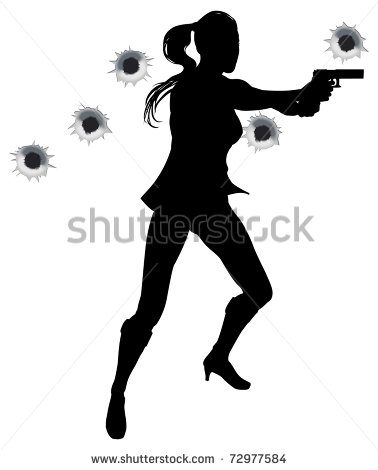Woman Shooting Gun Action Sequence