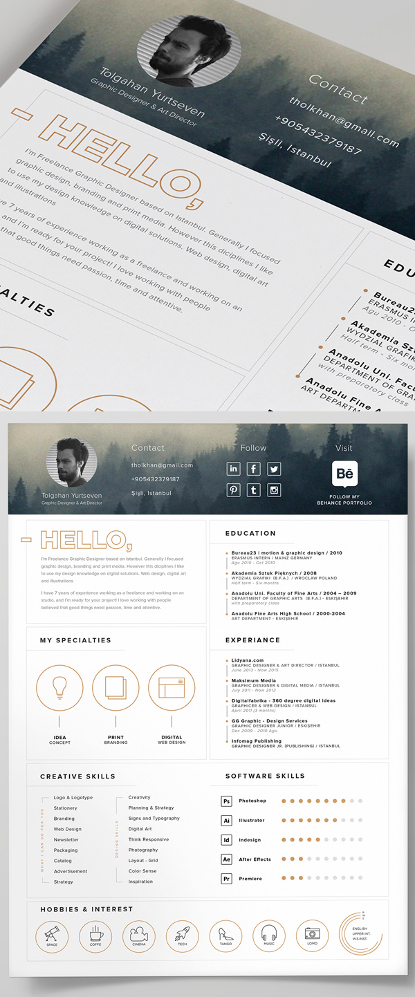 2016 Icons Free Resume Templates