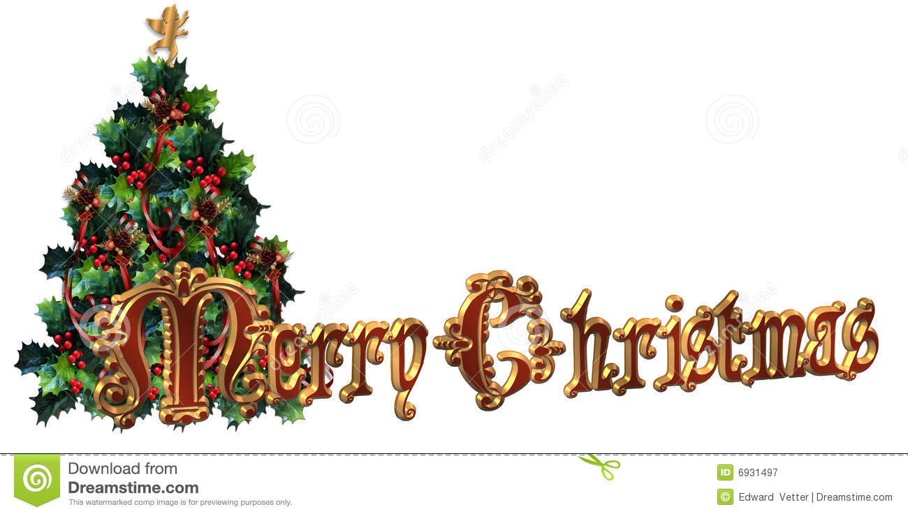 3D Merry Christmas Clip Art