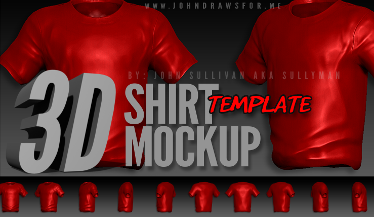 3D T-Shirt Template Mockup Photoshop