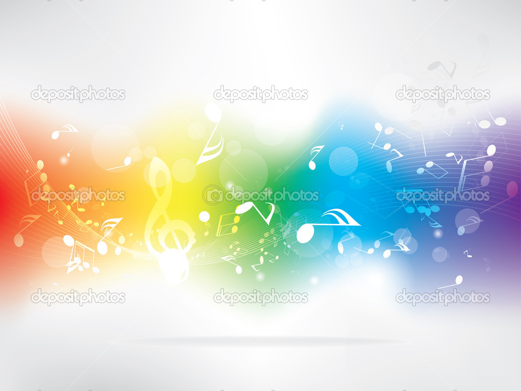 Abstract Colorful Music Notes