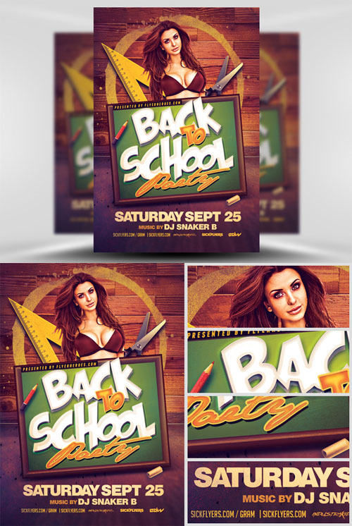 Back to School Party Flyer Template