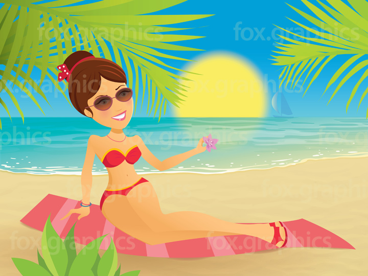 Beach Girl Illustration