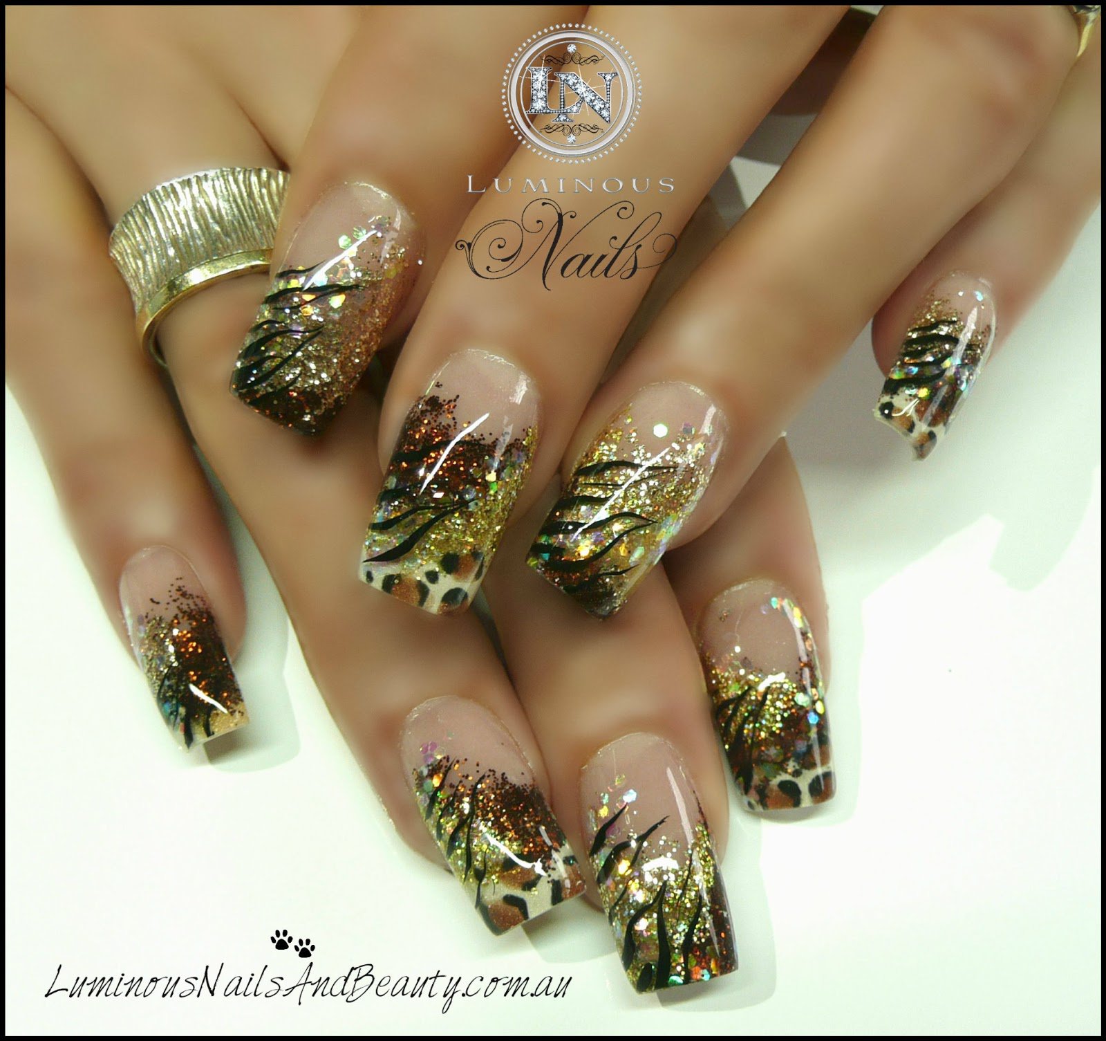Black and Gold Gel Nail Designs