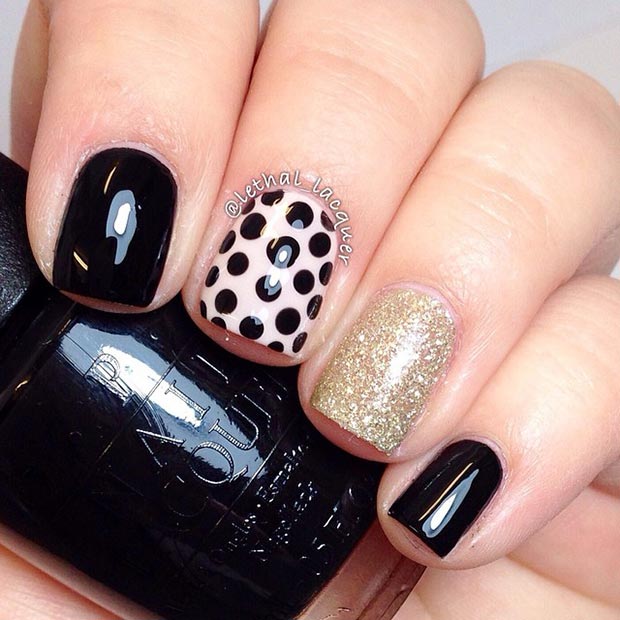 Black and Gold Nail Designs