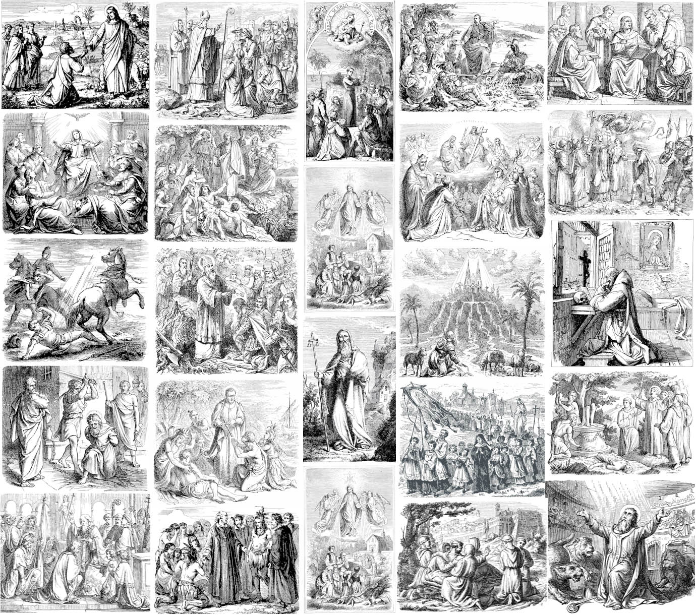 Black and White Bible Illustrations