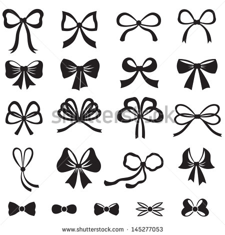 Black and White Bow Silhouette