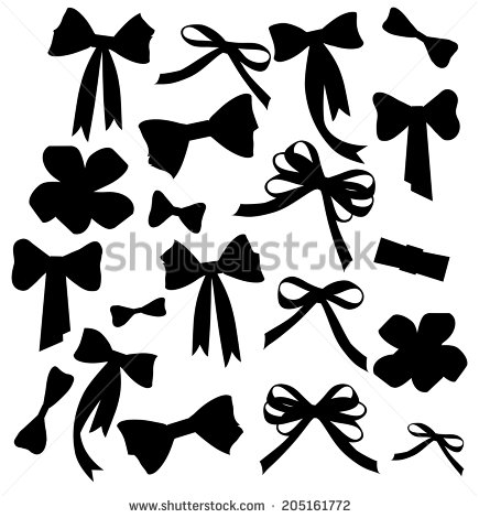 Black and White Bow Silhouette