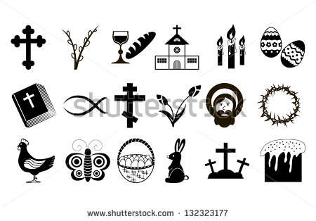 Black and White Easter Icon Black and White Easter Icon