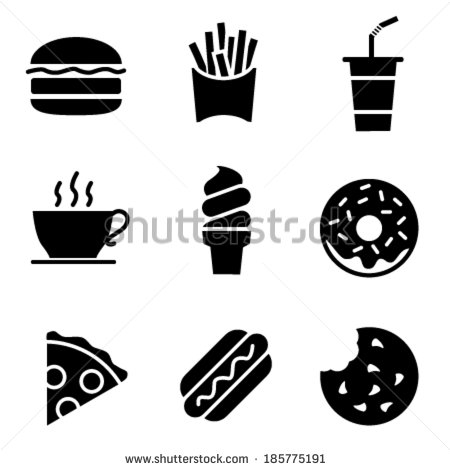 Black and White Fast Food Logos