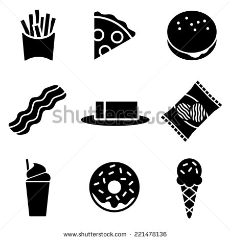Black and White Food Icon Vector