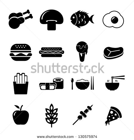 Black and White Food Icons