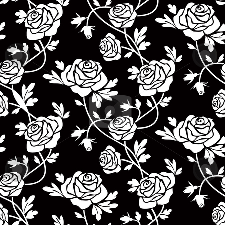 Black and White Rose Pattern