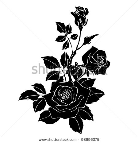 Black and White Rose Vector