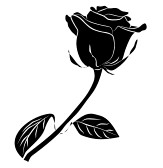 Black Rose Silhouette Clip Art