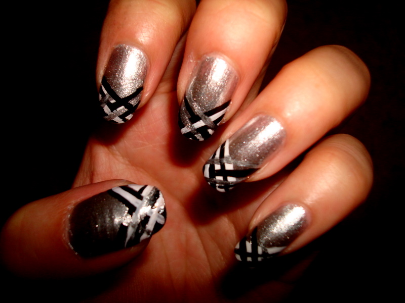 Black White and Silver Nail Designs