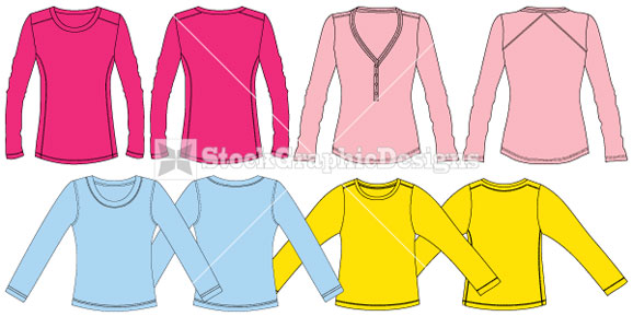 Blank Long Sleeve T-Shirt Template