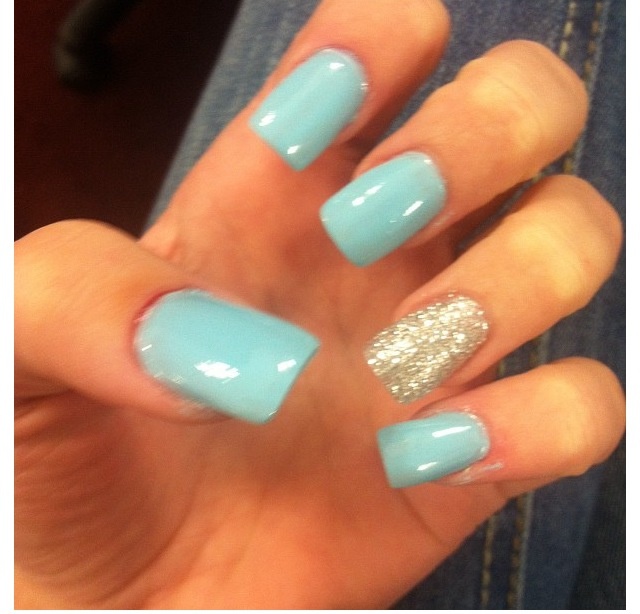 Blue and Silver Prom Nail Designs Blue and Silver Prom Nail Designs