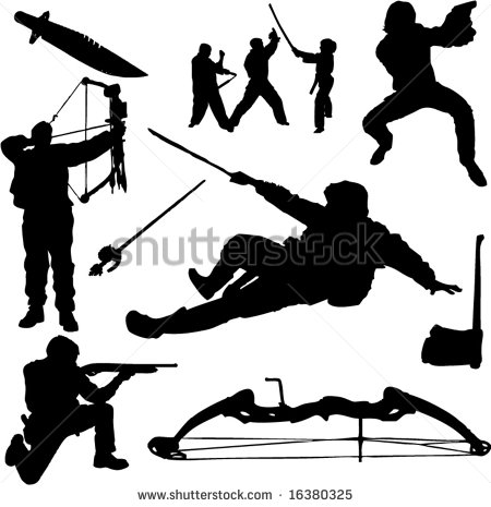 Bow Hunting Silhouette Clip Art