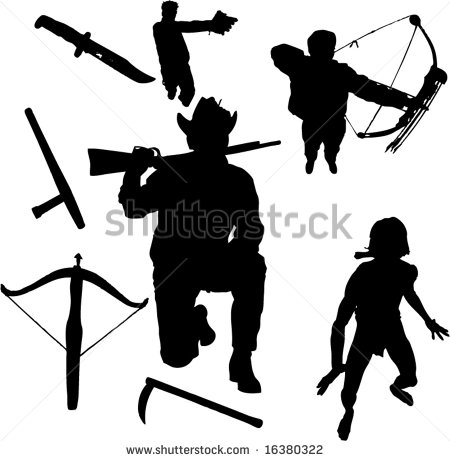 Bowhunter Silhouette Vector Art