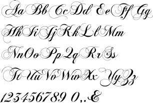 Calligraphy Font Alphabet Letters