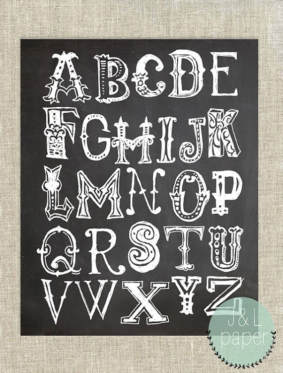 Chalkboard Font Alphabet Letters