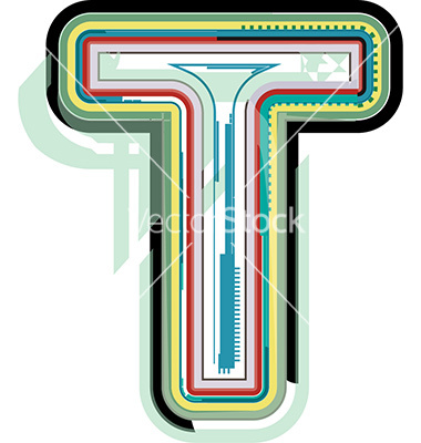 Colorful Letter T Vector