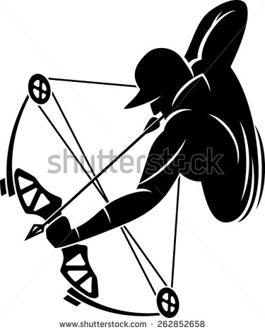 Compound Bow Hunter Silhouette