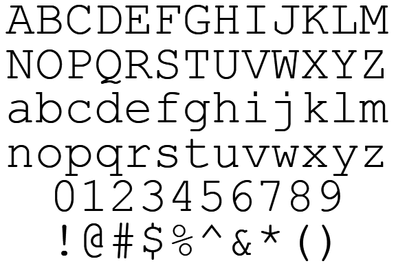 Courier Typewriter Font Courier Typewriter Font