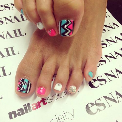 Cute Toe Nail Designs Aztec