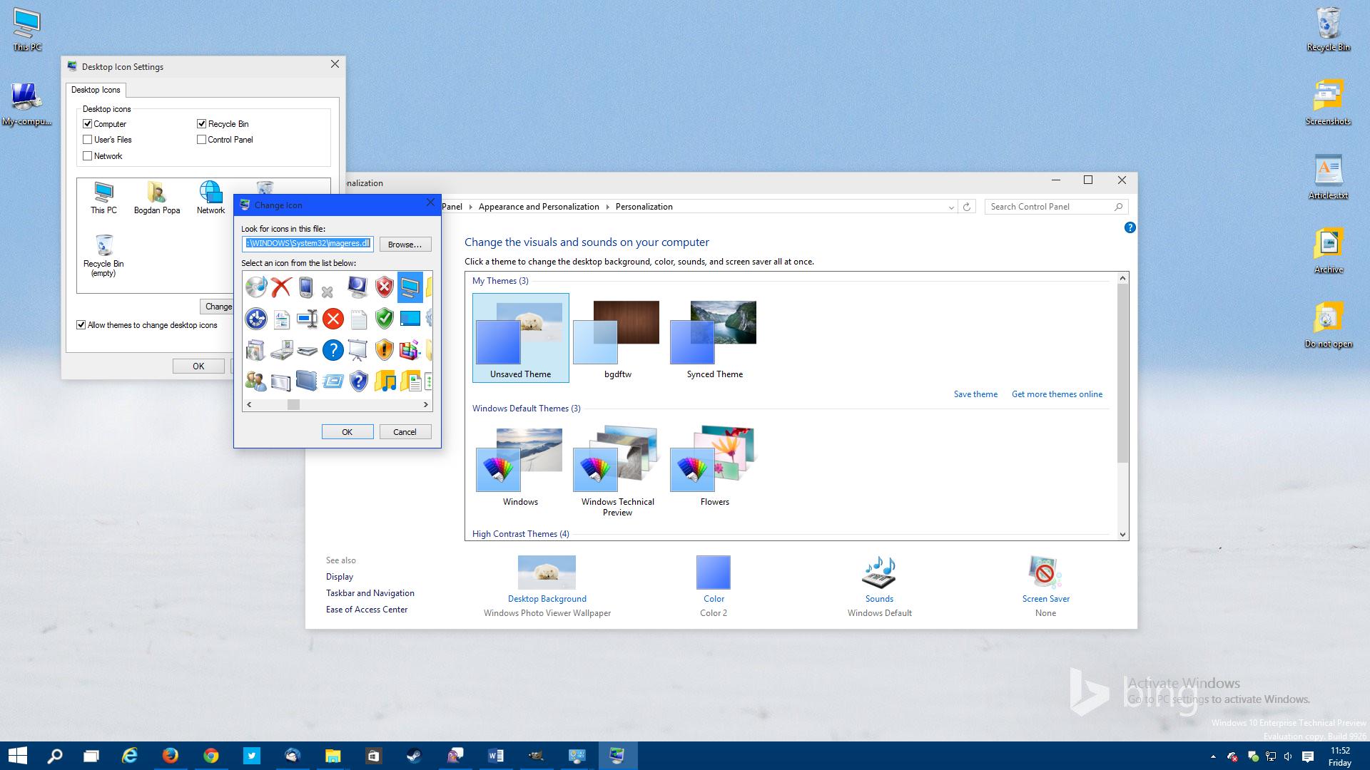 Desktop Icons Windows 1.0