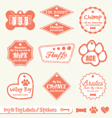 Dog Name Tag Vector