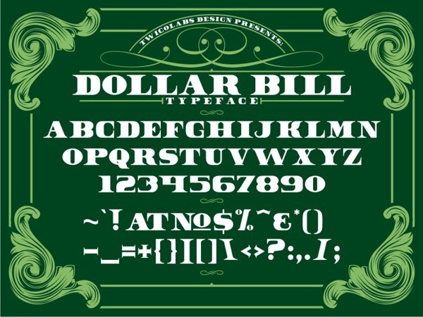 7 Dollar Bill Font Images