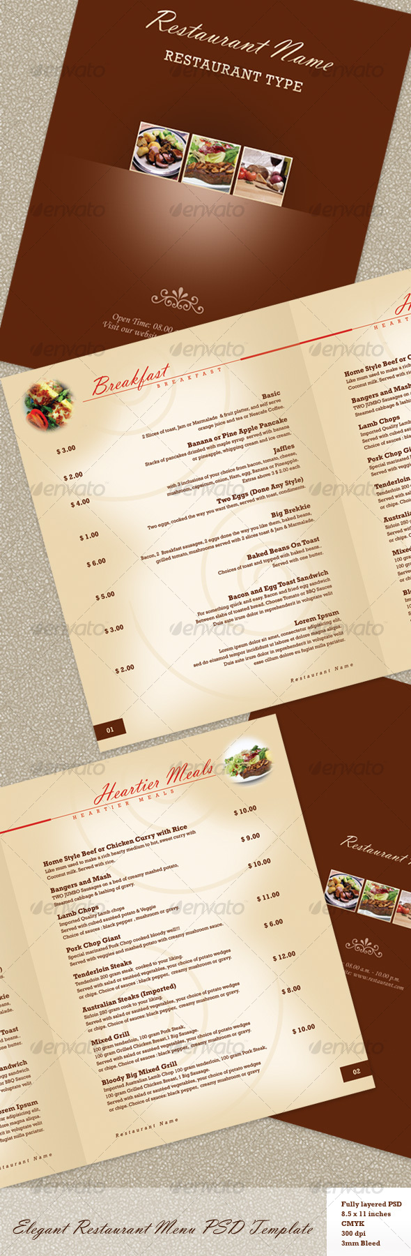 Elegant Restaurant Menu Template