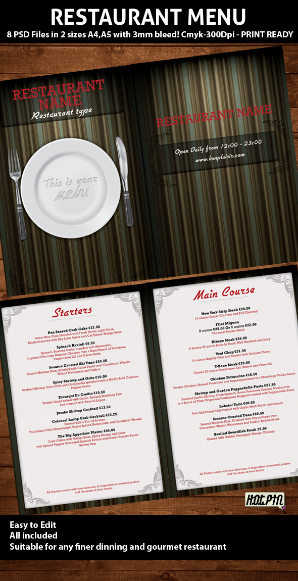 Elegant Restaurant Menu Template