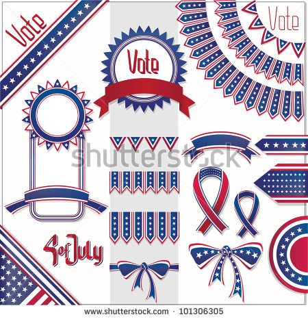Flag Fonts Red White and Blue