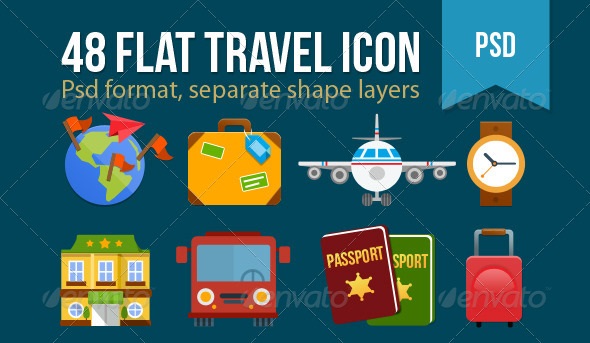 Flat Travel Icons