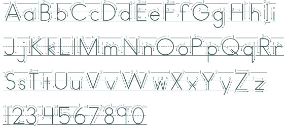 Free ABC Print Dotted Line Font Free ABC Print Dotted Line Font