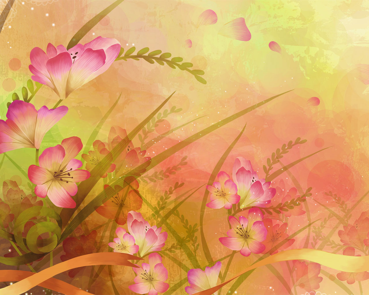 Free Abstract Floral Wallpaper