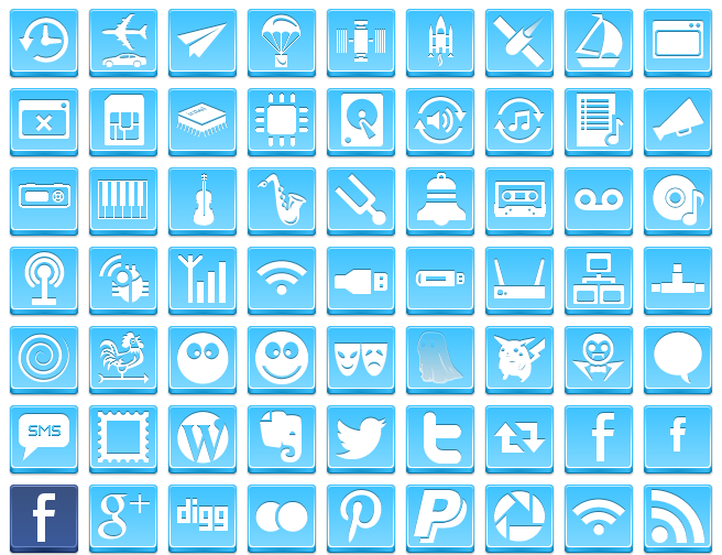 Free Button Icons Blue