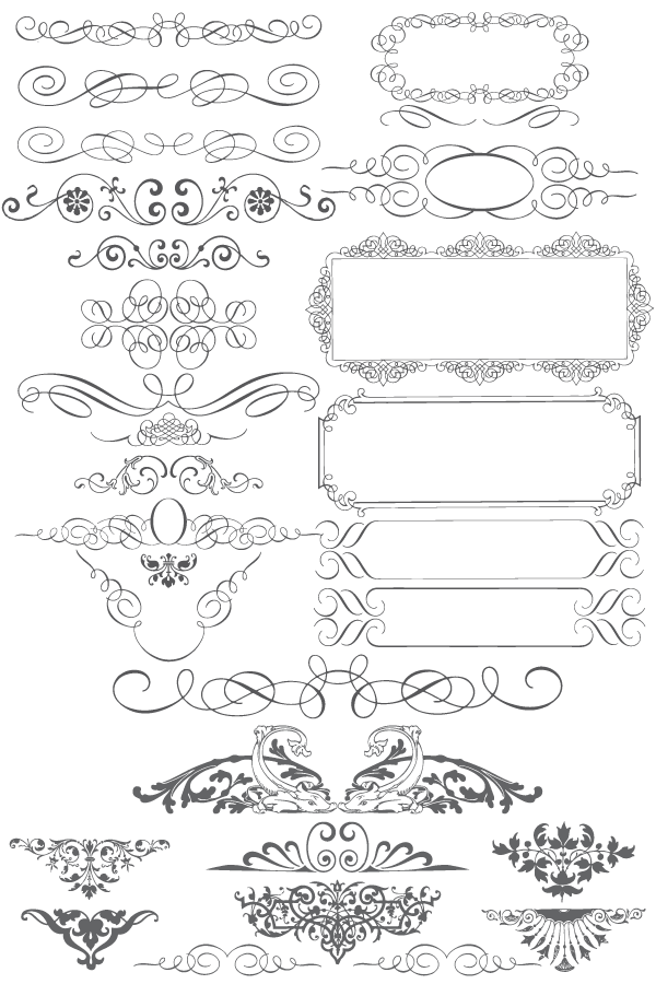 Free Vector Calligraphic Ornaments