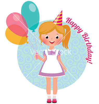 Girl with Birthday Balloons